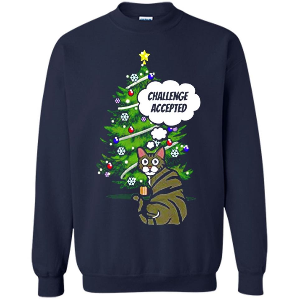 Christmas Tree Cat Long Sleeve Christmas Shirt for Cat Lover - Sweatshirt