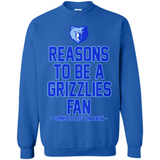 Reasons to be a Memphis Grizzlies Fan Complete List on Back - Sweatshirt