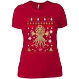 Octopus Ugly Sweater Christmas - Ladies' Boyfriend T-Shirt