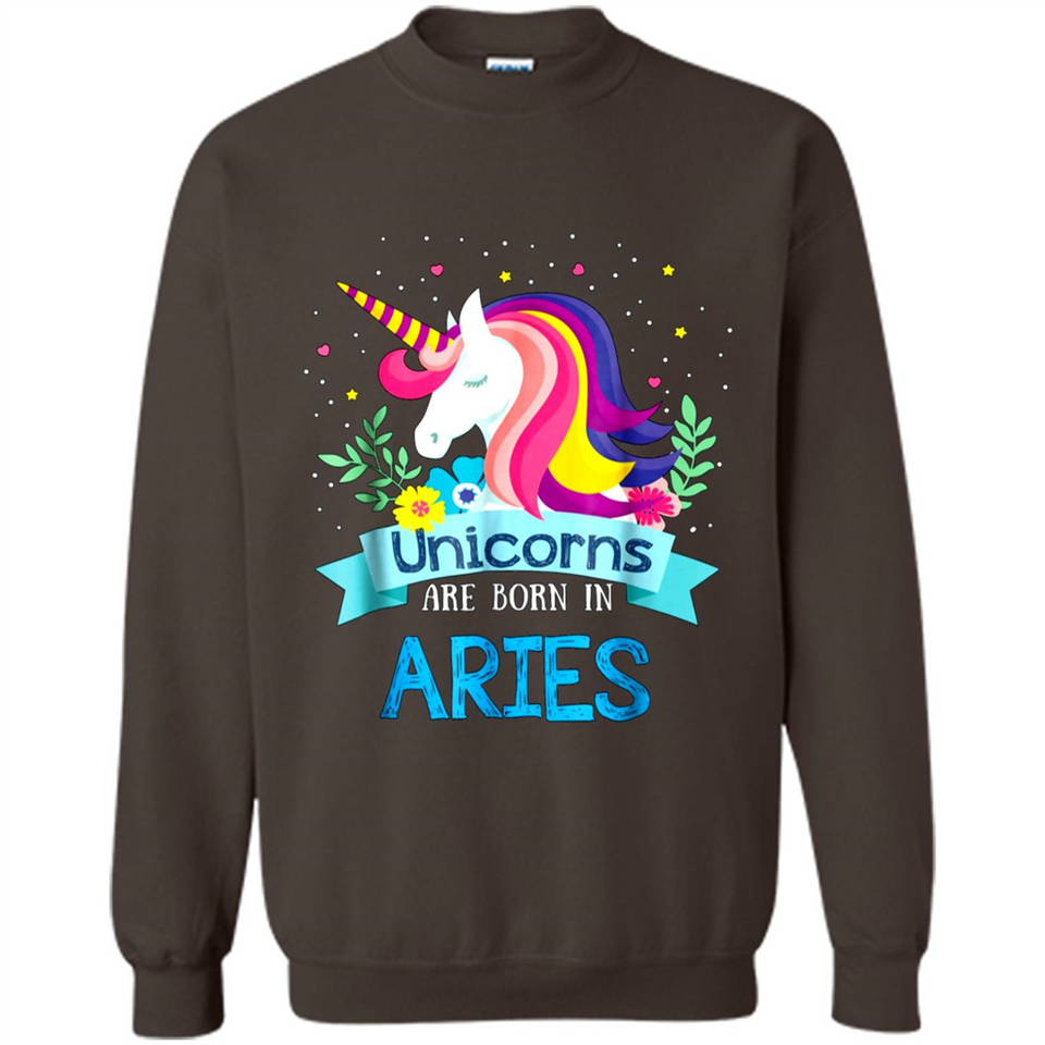 Unicorns are born in Aries Birthday Rainbow Gift Custom Ultra Cotton
