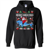 Ugly Christmas Santa Riding Dolphin - Hoodie