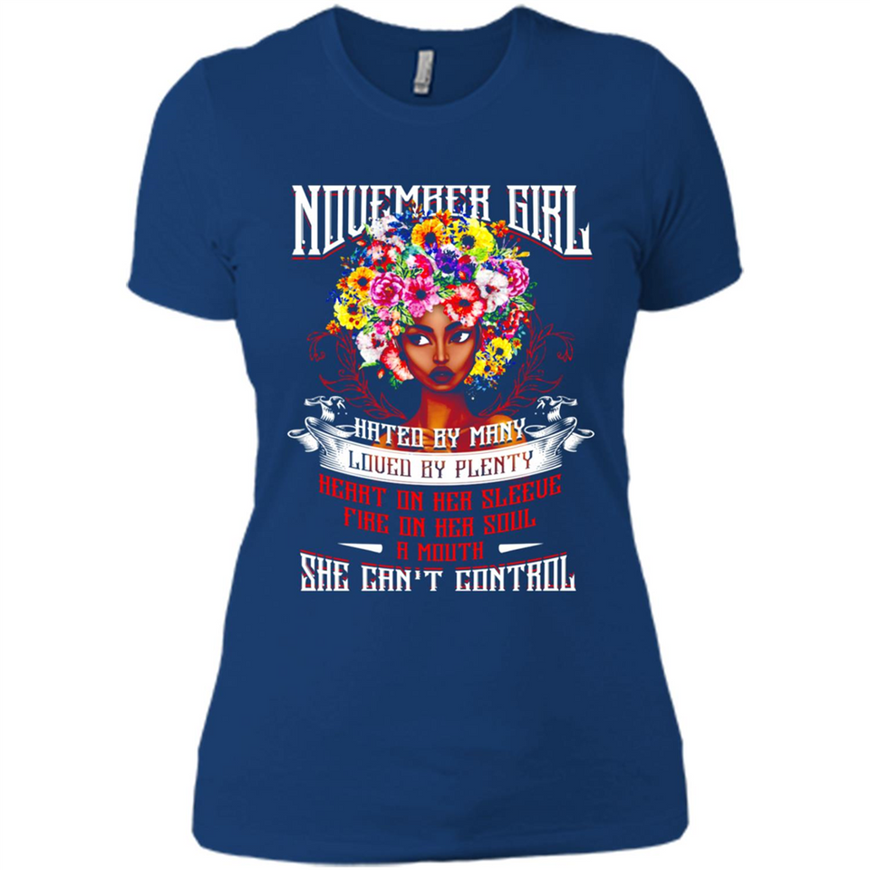 November Girl Flower - Ladies' Boyfriend T-Shirt
