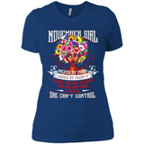 November Girl Flower - Ladies' Boyfriend T-Shirt