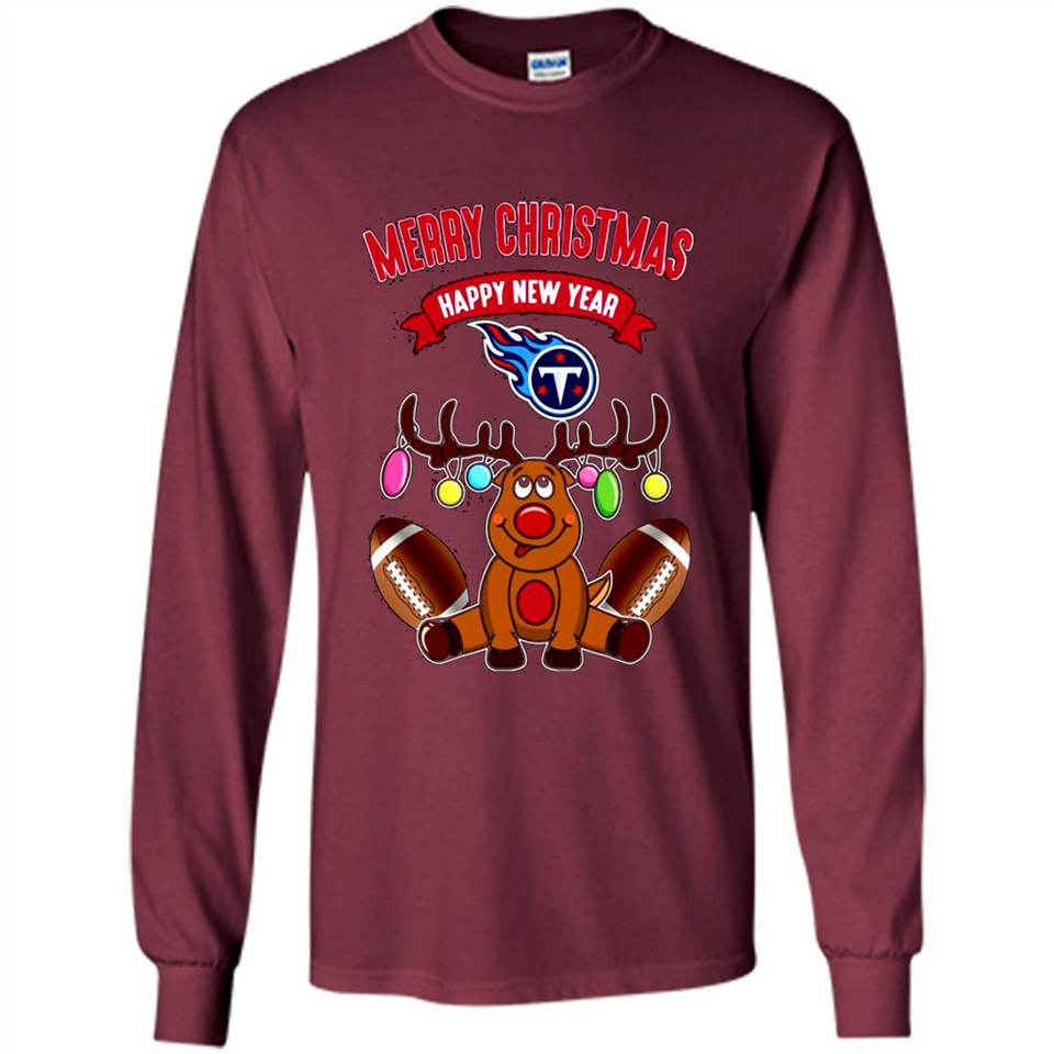 Tennessee Titans NFL Reindeer Funny Merry Christmas And Happy New Year