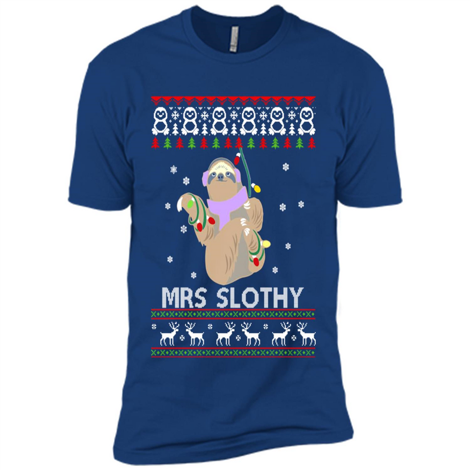 Mrs Slothy Christmas - Premium Short Sleeve T-Shirt