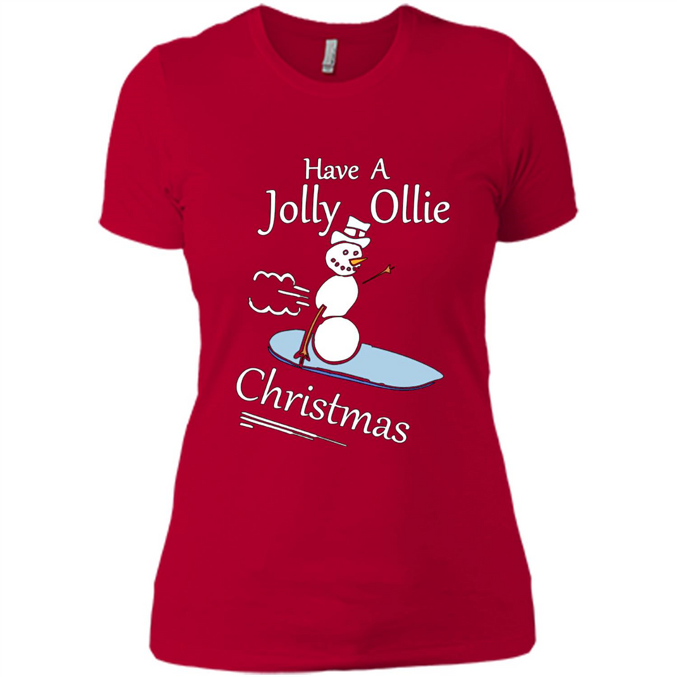 Snowman Snowboarder Tshirt Have Jolly Ollie Christmas