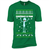Mr Meeseeks Xistence Is Pain Ugly Christmas - Premium Short Sleeve T-Shirt