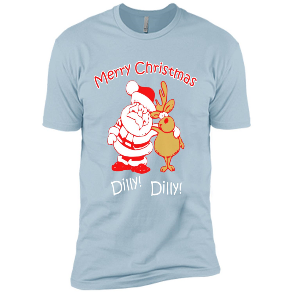 Christmas T-Shirt Santa And Reindeer Dilly Dilly - Premium Short Sleeve T-Shirt