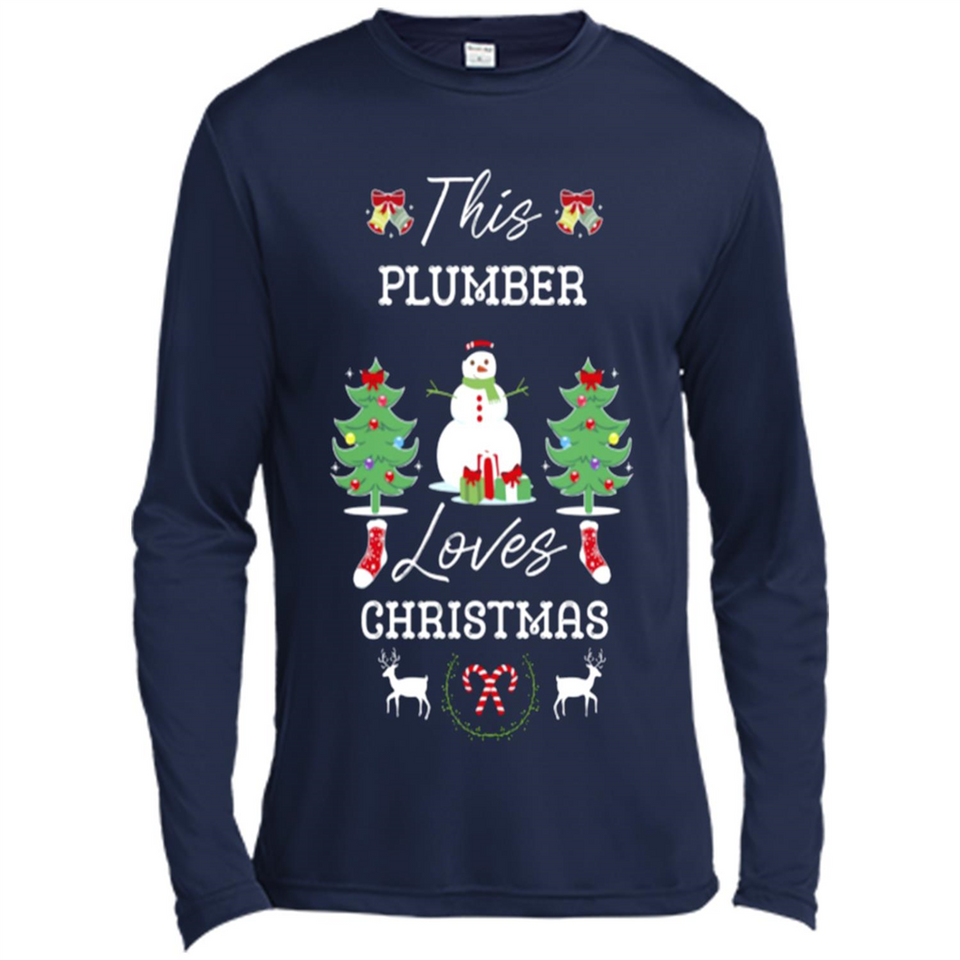 This Plumber Loves Christmas Tree Shirt with Snowman