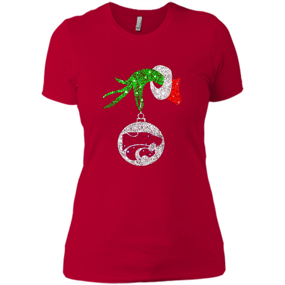 Amazing Kansas State Wildcats Glitter Grinch Monogram Ornament Christmas Gift - Ladies' Boyfriend T-Shirt