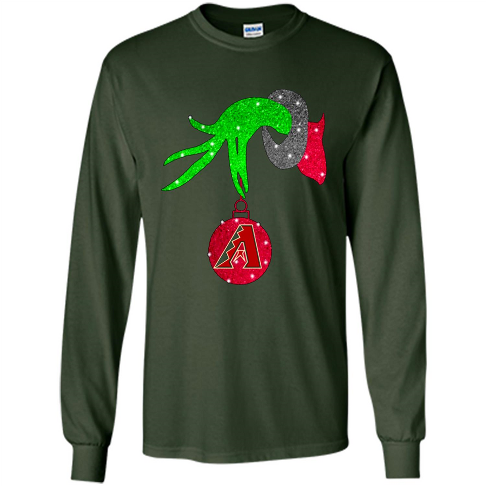 GRINCH HAND HOLDING ARIZONA DIAMONDBACKS GLITTER CHRISTMAS PINGPONG