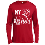 Houston Texans Football My Heart is on that Field - Canvas Long Sleeve T-Shirt