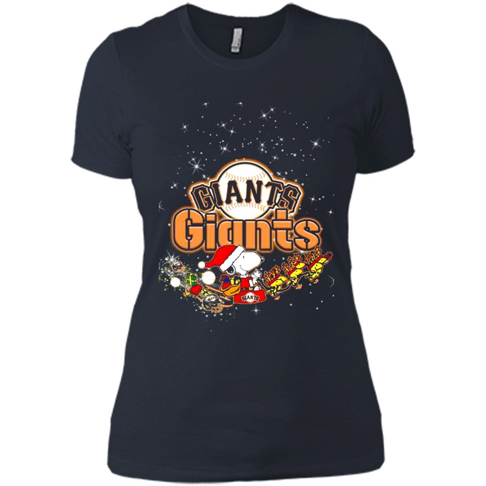 Snoopy Christmas San Francisco Giants - Ladies' Boyfriend T-Shirt