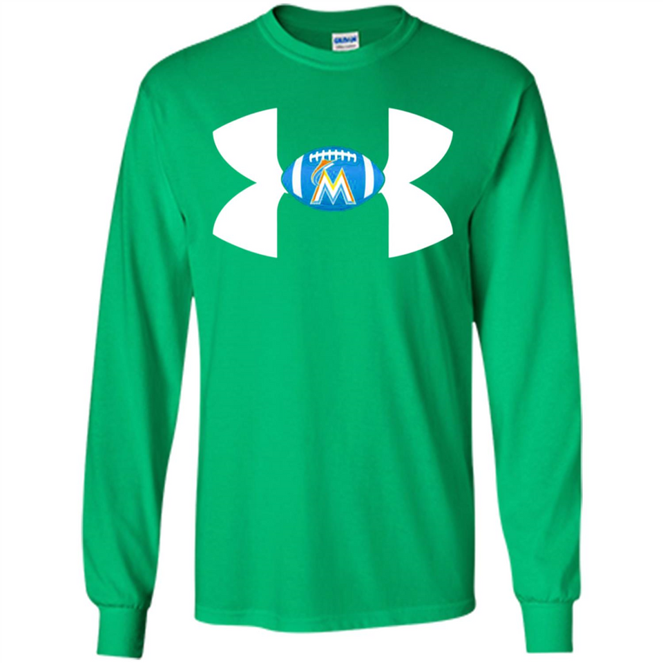 Miami Marlins Under Armour Logo - Long Sleeve T-Shirt