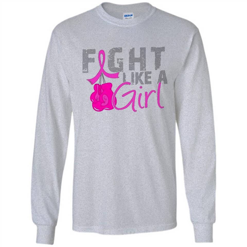 Fight Like A Girl Breast Cancer Awareness - Long Sleeve T-Shirt