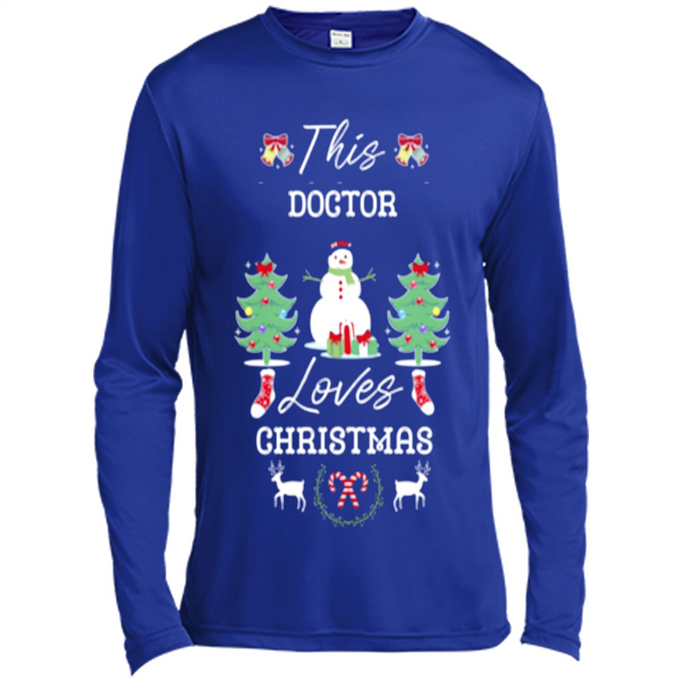 This Doctor Loves Christmas Tree Shirt with Snowman
