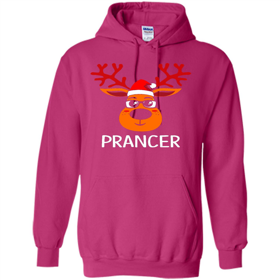 Prancer Reindeer Santa Claus Funny Xmas Holiday T-Shirt - Hoodie