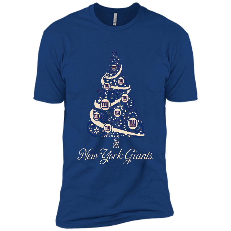 New York Giants NFL Football Team Logo Christmas Tree T-Shirt - Premium Short Sleeve T-Shirt