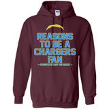 Reasons to be a Los Angeles Chargers Fan Complete List on Back - Hoodie