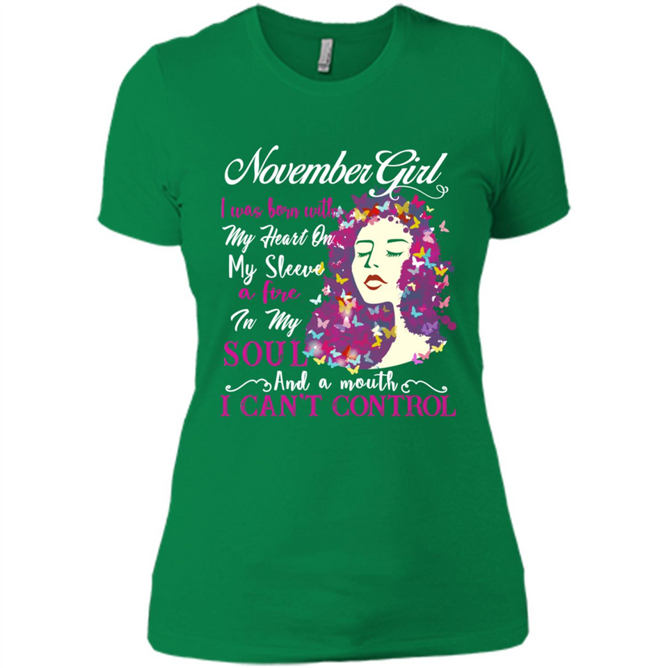 November Butterfly Girl - Ladies' Boyfriend T-Shirt