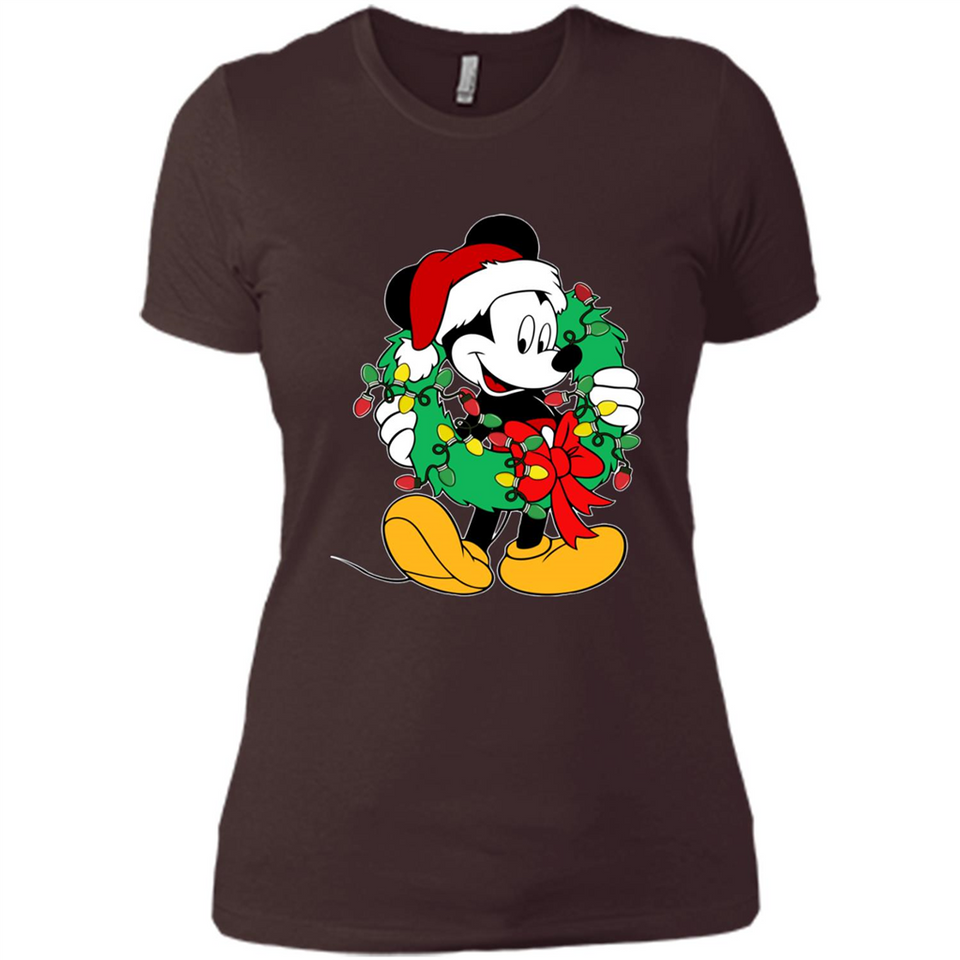 Mickey Mouse Merry Christmas Disney Sweatshirt - Ladies' Boyfriend T-Shirt