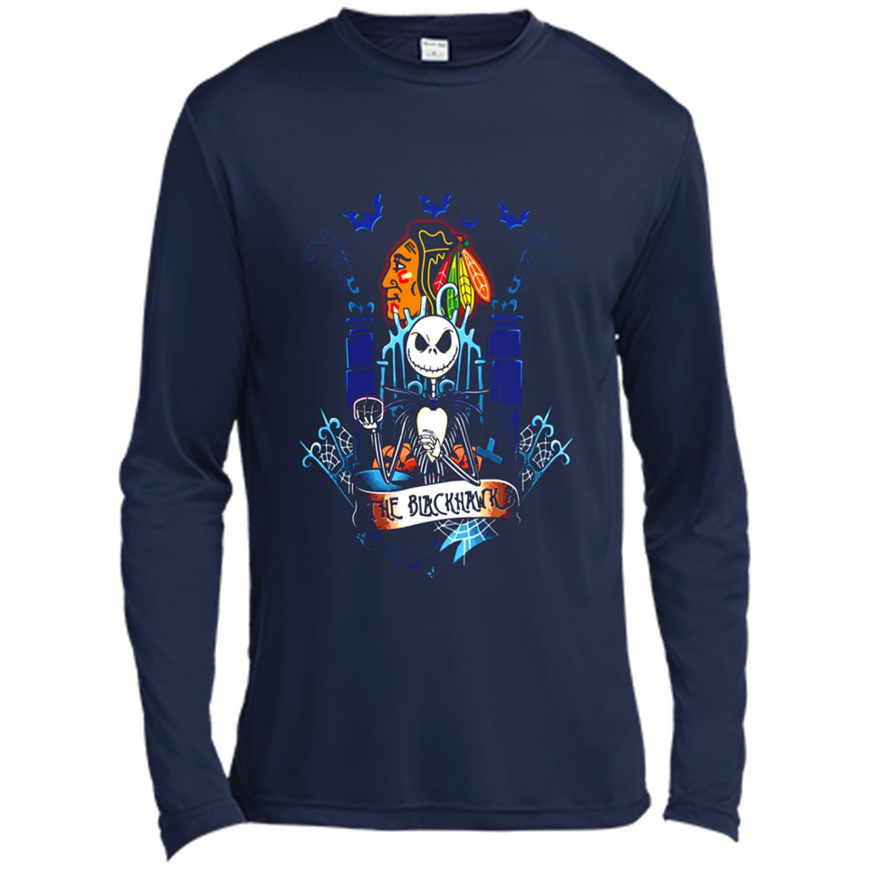 Chicago Blackhawks Halloween The Nightmare Before Christmas - Canvas Long Sleeve T-Shirt