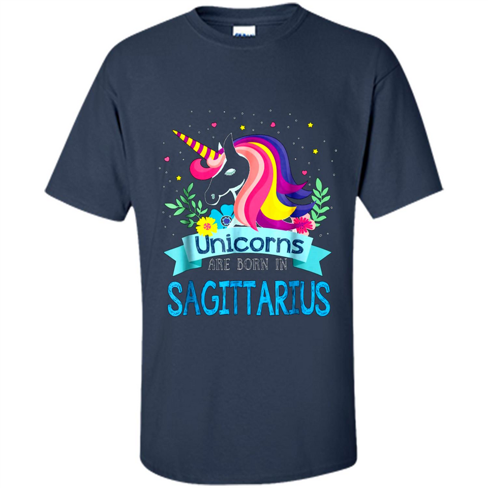 Unicorns are born in Sagittarius Birthday Rainbow Custom Ultra Cotton