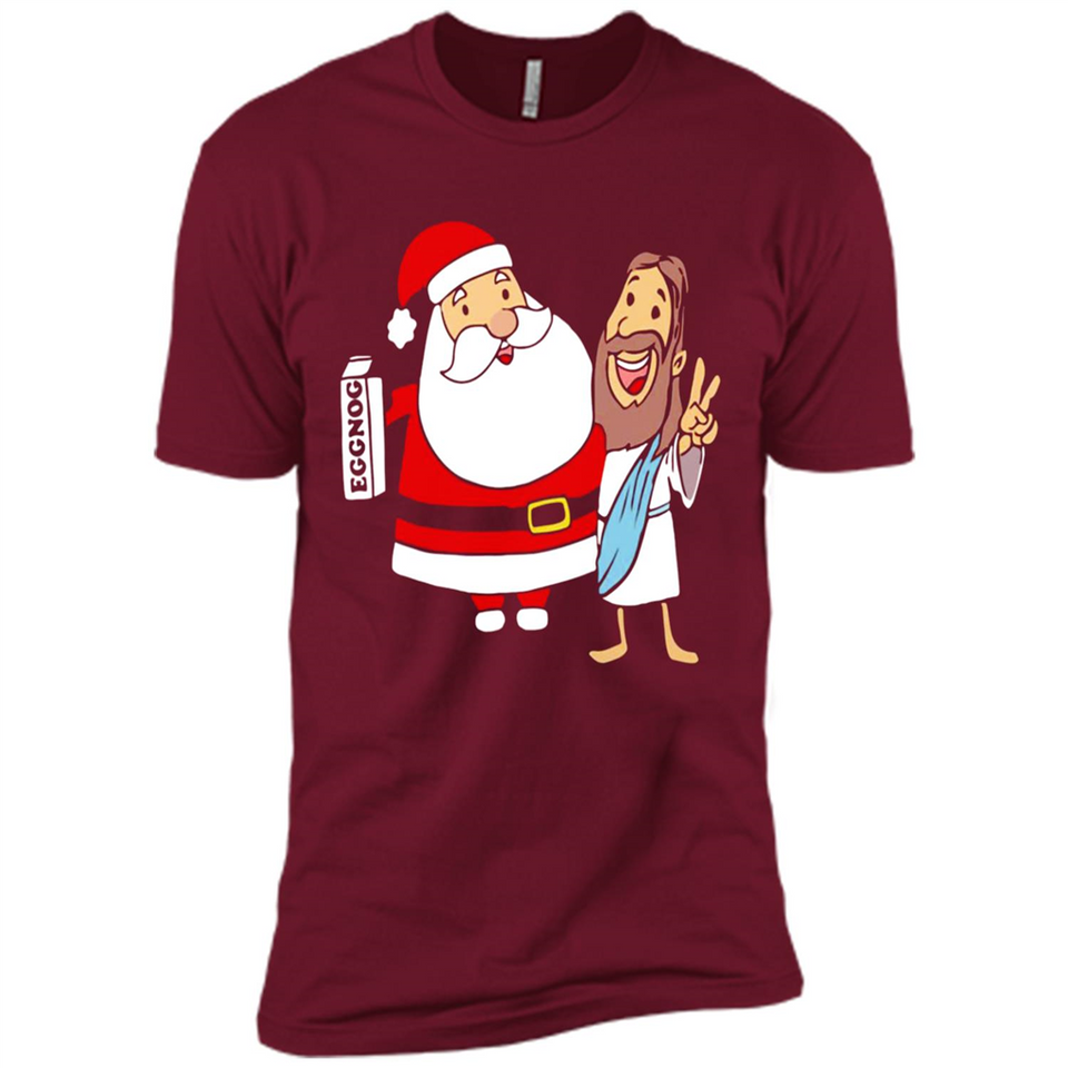 Eggnog Santa And Jesus Christmas