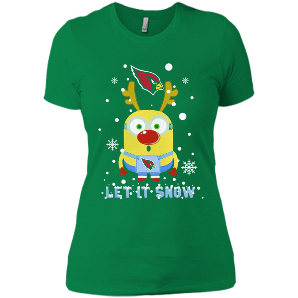 Minion Arizona Cardinals Ugly Christmas Sweater Let it Snow - Ladies' Boyfriend T-Shirt