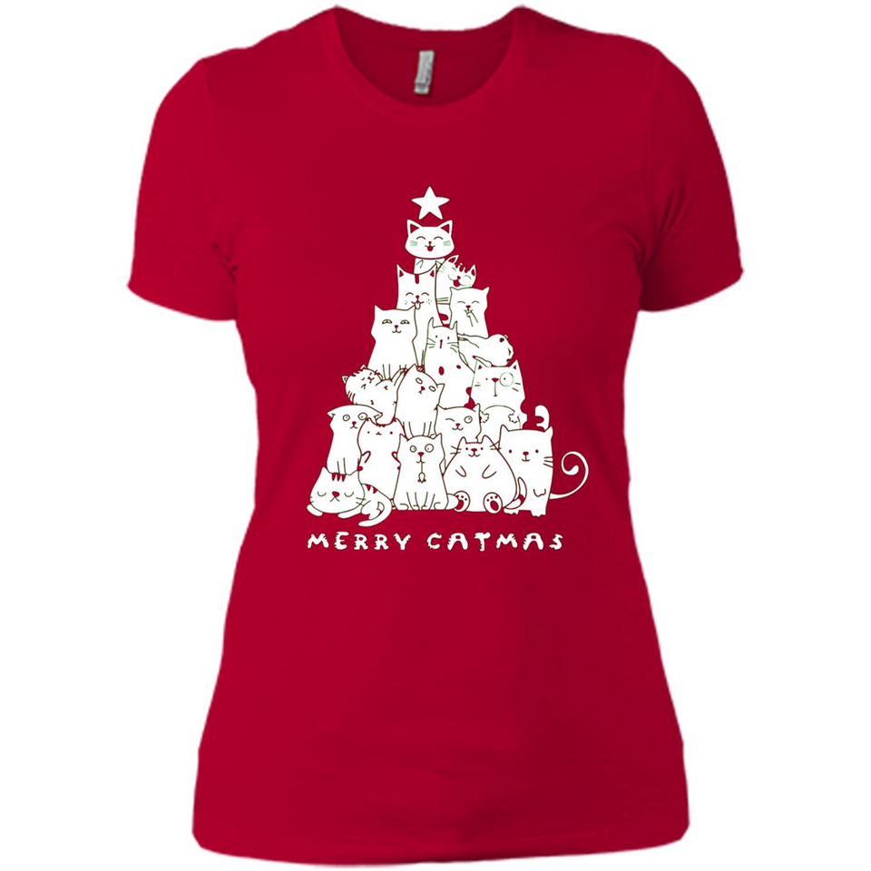 Merry Catmas - Merry Christmas Cat Lover Mug PINGPONG - Ladies' Boyfriend T-Shirt