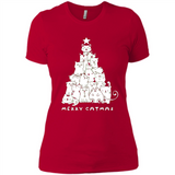 Merry Catmas - Merry Christmas Cat Lover Mug PINGPONG - Ladies' Boyfriend T-Shirt