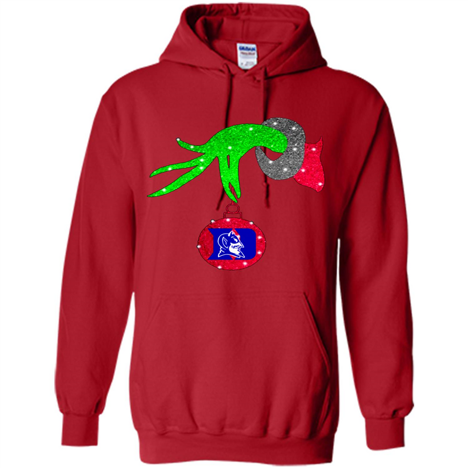 GRINCH HAND HOLDING DUKE BLUE DEVILS GLITTER CHRISTMAS PINGPONG