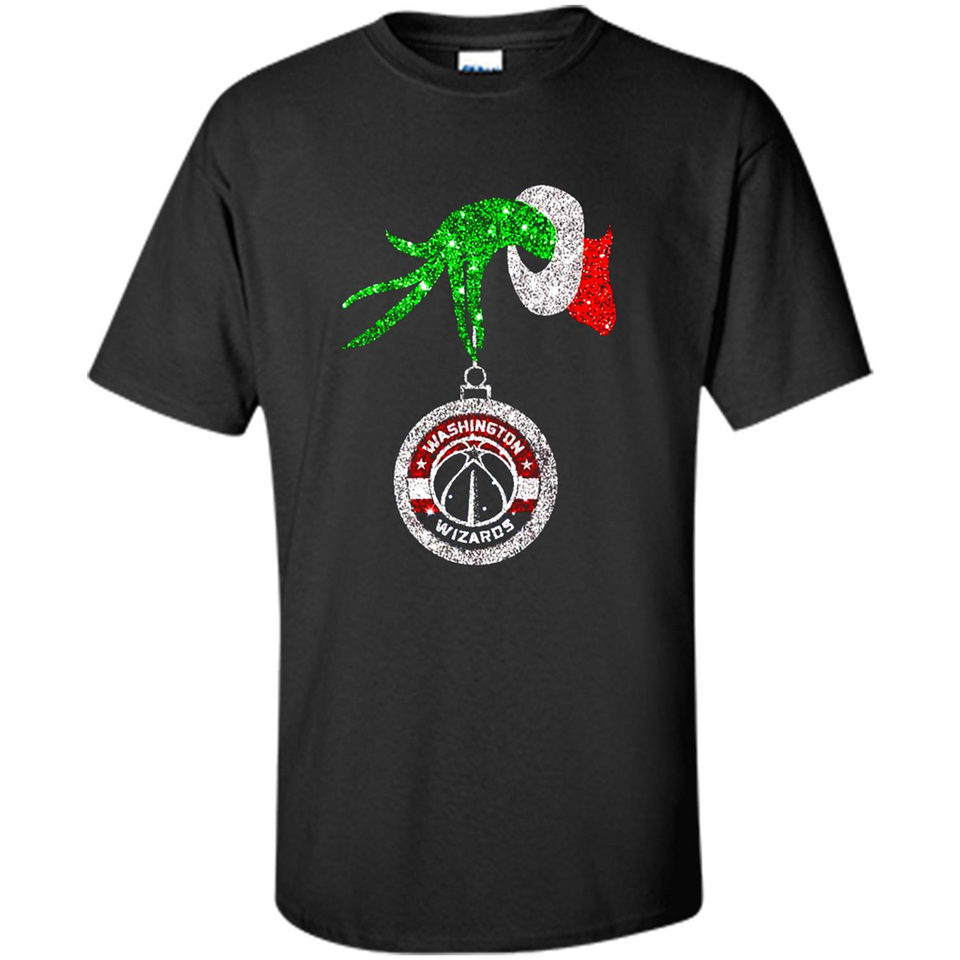 Funny Washington Wizards Glitter Grinch Monogram Ornament Christmas - Shirt