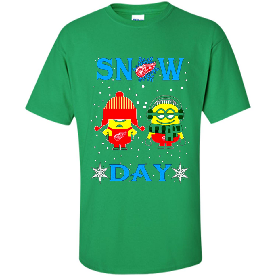 Snow Day Shirt For Detroit Red Wings Vs Minion Fans pingpong