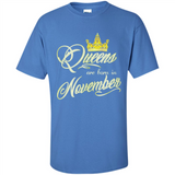 Queens Are Born In November Golden T-Shirt