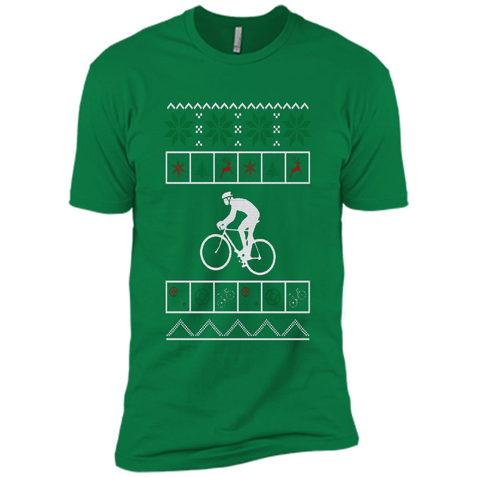 Christmas Ugly Sweater Cycling - Ugly Christmas Sweater - Premium Short Sleeve T-Shirt