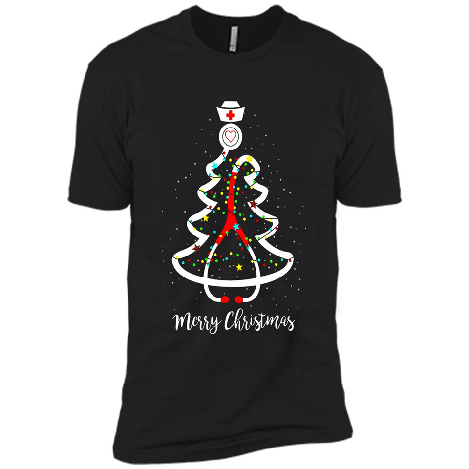 Christmas tree Nurse merry Christmas - Premium Short Sleeve T-Shirt