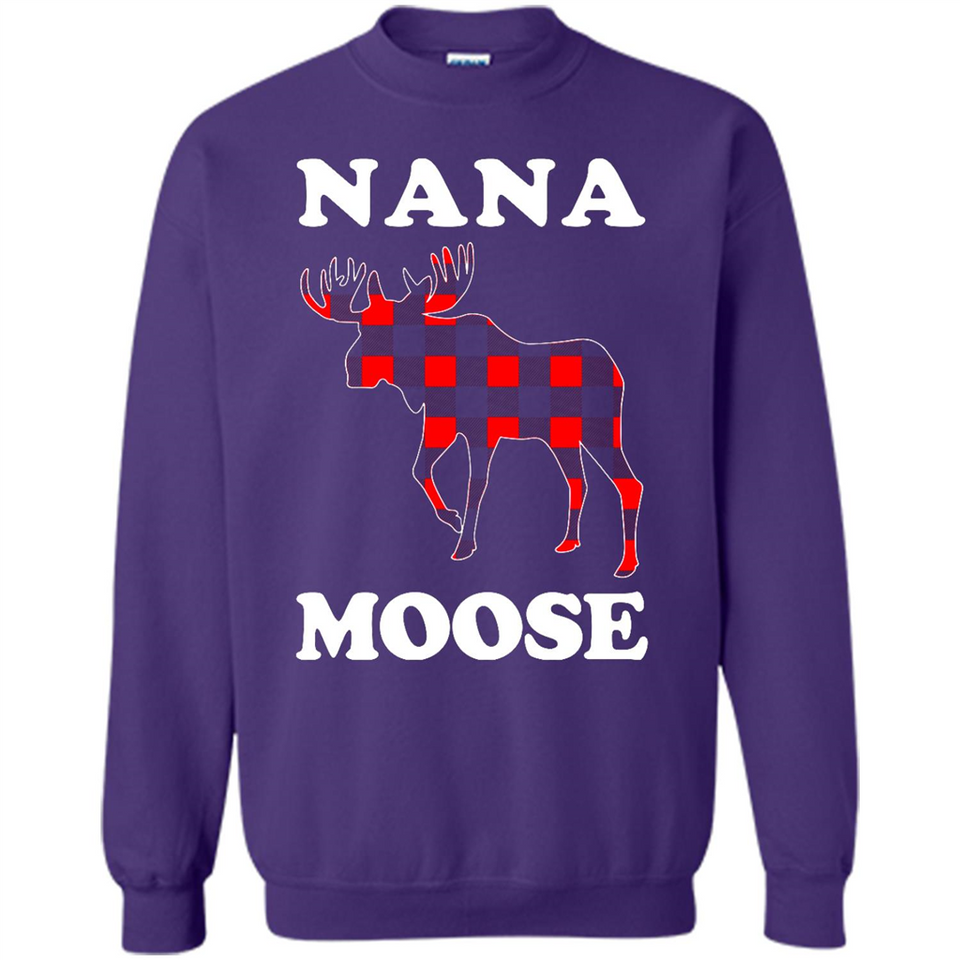 Nana Moose Funny Christmas Plaid Buffalo T-Shirt - Sweatshirt