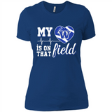 Washington Huskies Football My Heart is on that Field - Ladies' Boyfriend T-Shirt