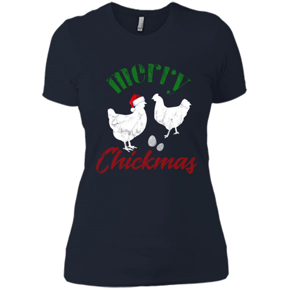 Christmas Chicken Shirt Santa Hens Lover Funny Farmer Gift - Ladies' Boyfriend T-Shirt