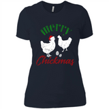 Christmas Chicken Shirt Santa Hens Lover Funny Farmer Gift - Ladies' Boyfriend T-Shirt