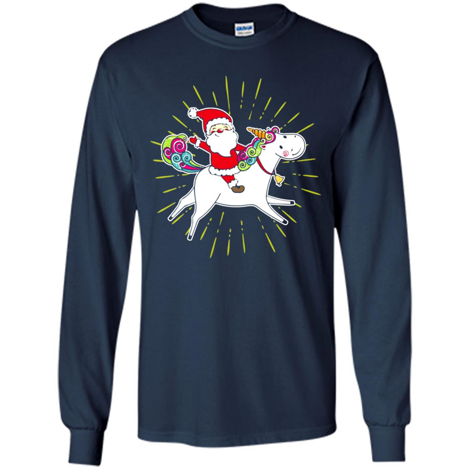 Unicorn And Santa Christmas - Long Sleeve T-Shirt