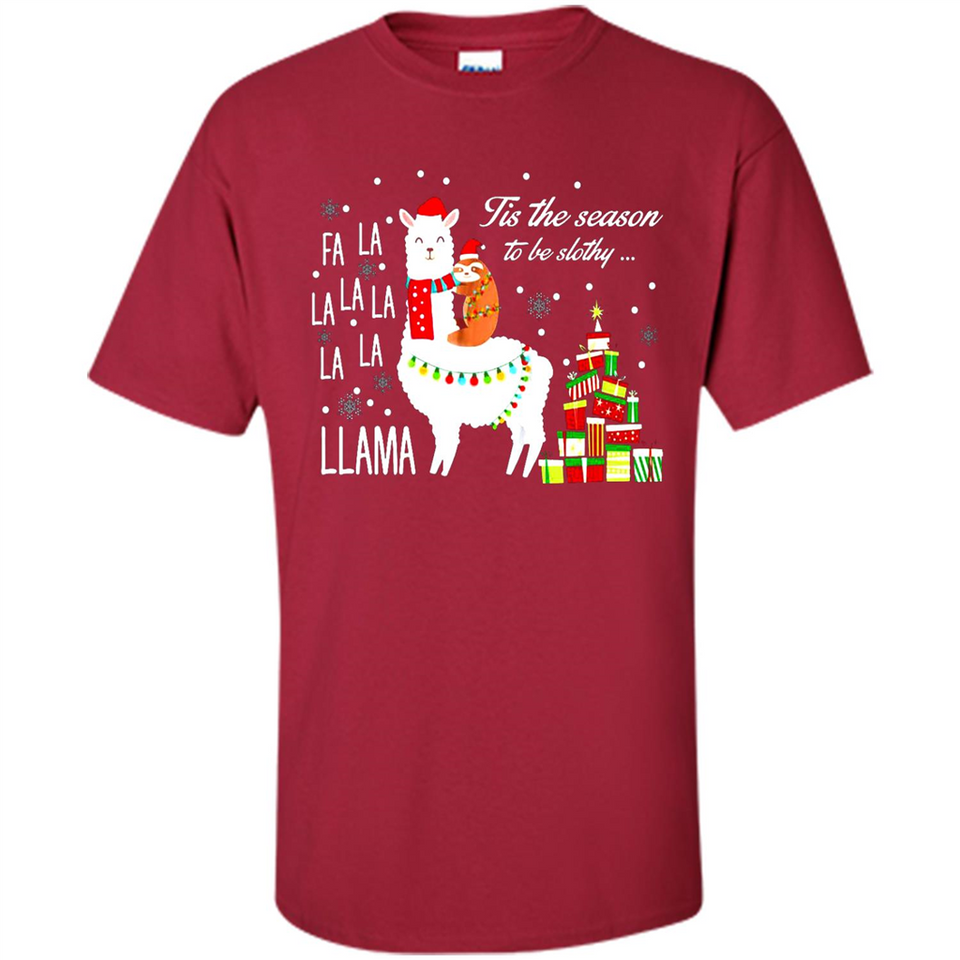 Llama Tis the season to be slothy Christmas sweatshirt PINGPONG - Shirt