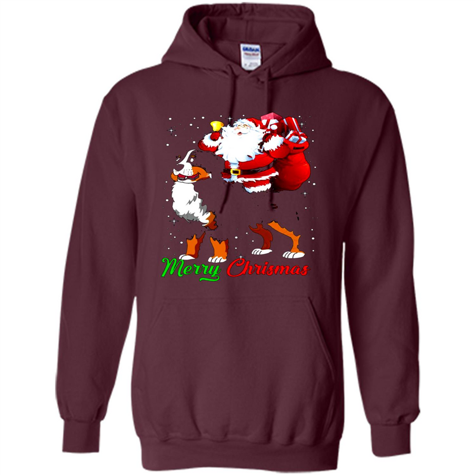 Merry Christmas Santa Claus With Big Dog sweater PINGPONG
