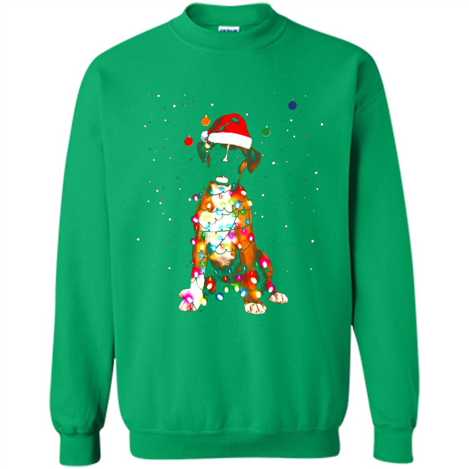 Christmas Lights Boxer Dog Funny Xmas Sweatshirt - Sweatshirt