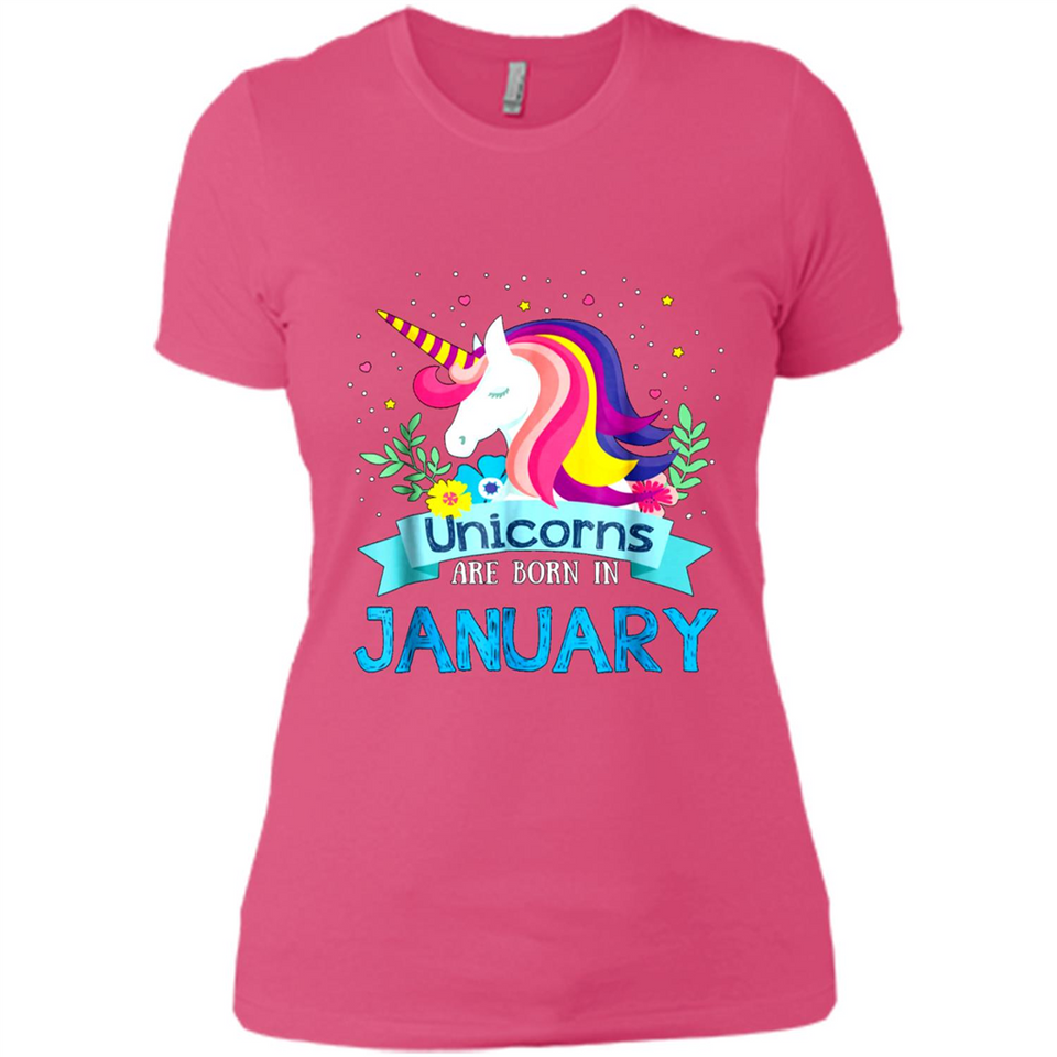 Unicorns are born in January Birthday Rainbow Gift Custom Ultra Cotton