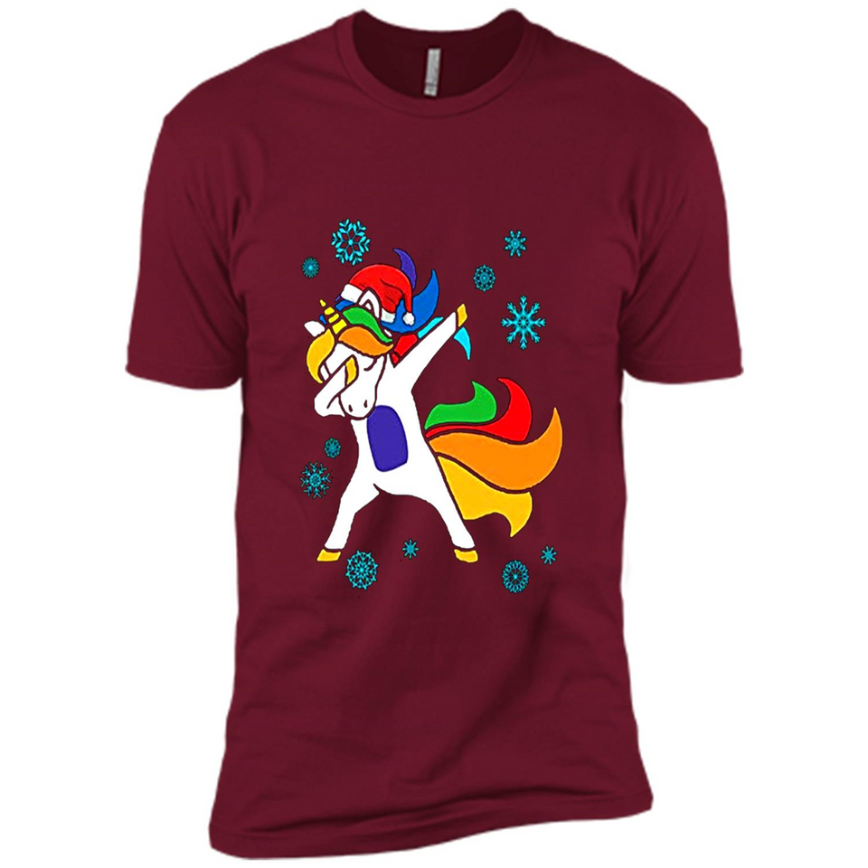 Christmas Dabbing Unicorn - Premium Short Sleeve T-Shirt