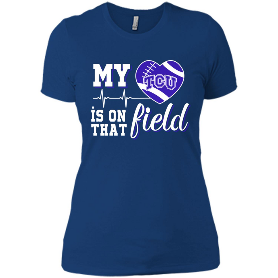TCU Horned Frogs Football My Heart is on that Field - Ladies' Boyfriend T-Shirt
