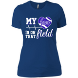 TCU Horned Frogs Football My Heart is on that Field - Ladies' Boyfriend T-Shirt