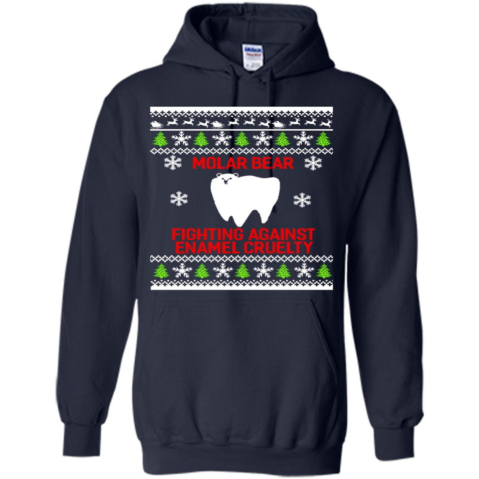 Molar bear fighting against enamel cruelty Christmas - Hoodie